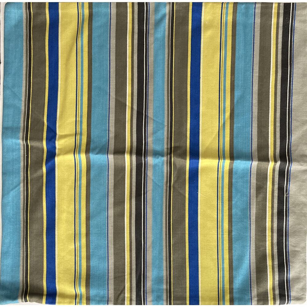 CB2 Crate & Barrel Azure Multi Stripe Pillow Cover • 23 x 23”• Square Cotton